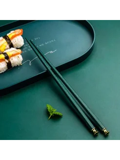 Многоразовые палочки для еды, 24.3 см, зеленые