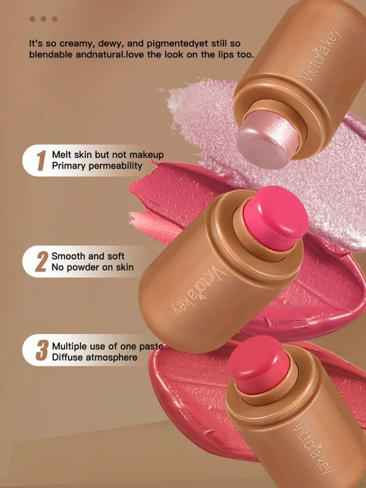 Нет бренда Румяна для лица Blush Stick кремовые, вариант, фото 3