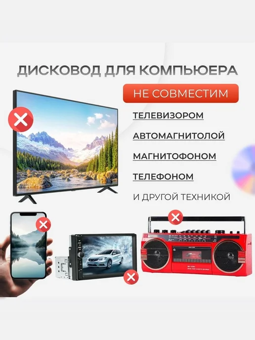Внешний дисковод для ноутбука оптический привод компьютера U, вариант, фото 7