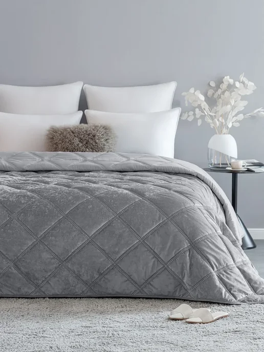 CASSIA Покрывало на кровать на диван 220х240 Бархат, 220x240