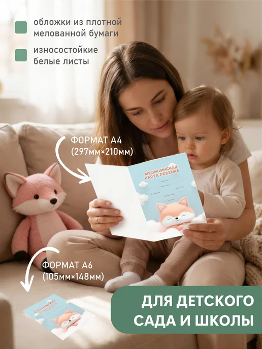 Про Бел Медицинская карта и сертификат прививок для детей, голубой, фото 2