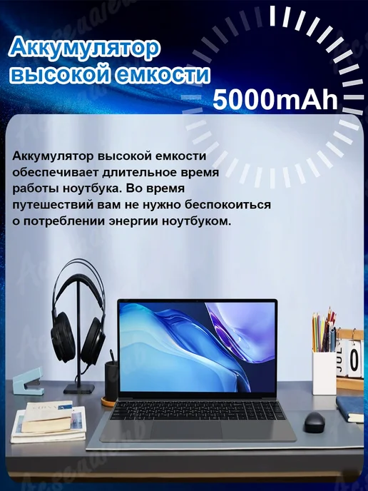 Acseuaieub 15.6" Ноутбук игровой AMD Ryzen5 16ГБ+512ГБ для игр, 16 ГБ, 512 ГБ, фото 8