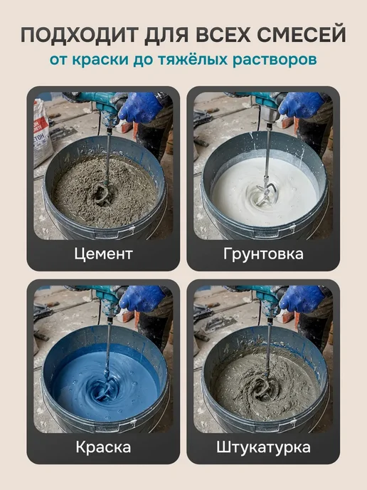 Миксер строительный для раствора электрический мощный, синий, фото 5