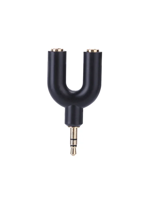 Audio Splitter 3.5 мм, 1M на 2F для наушников, черный, черный