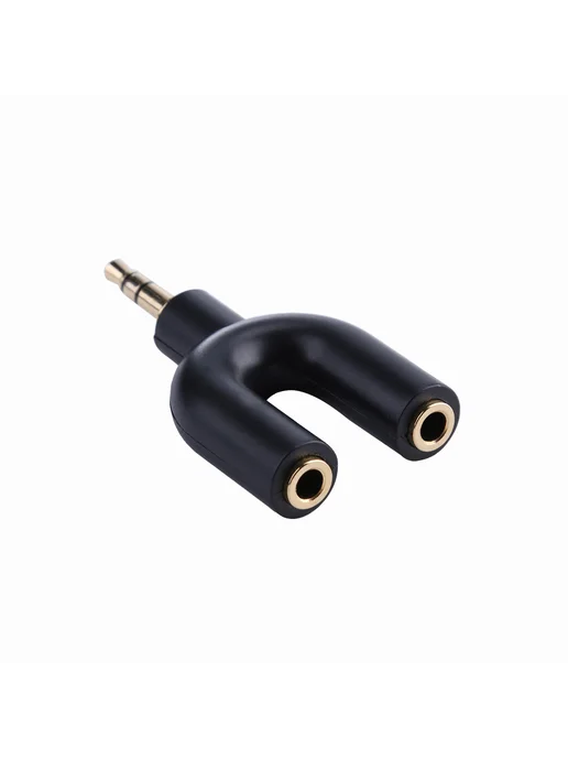Audio Splitter 3.5 мм, 1M на 2F для наушников, черный, черный, фото 6