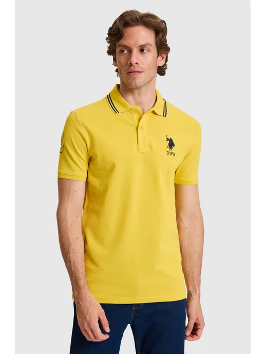 U.S. Polo Assn. Футболка-поло однотонная, желтый