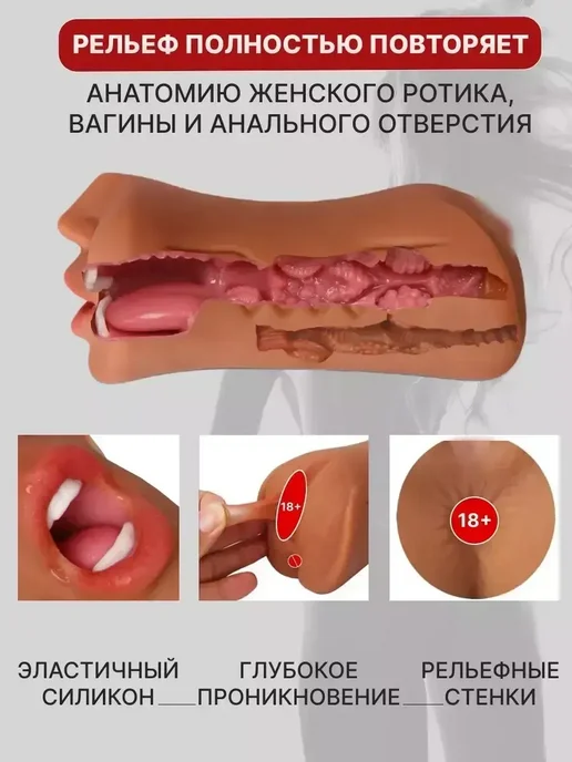 Секс кукла 3 в 1 с вибрацией надувная 0.58кг, 580 г, фото 3