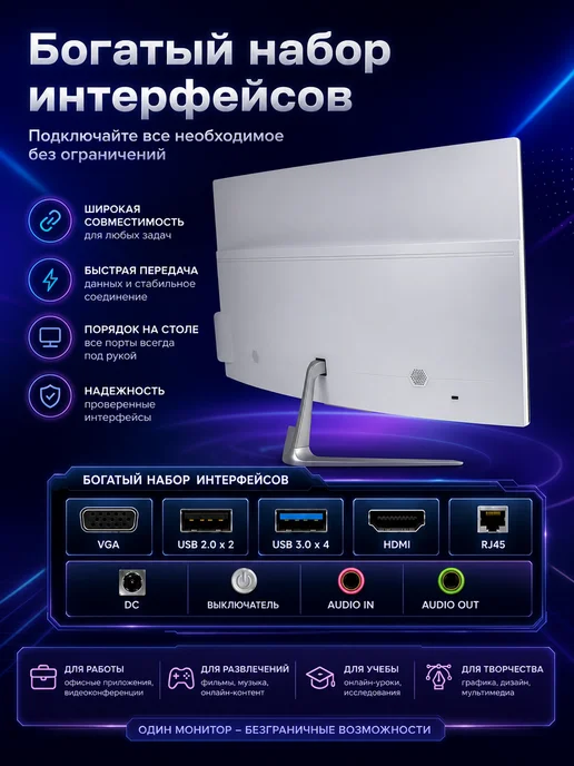 Eryhon Моноблок компьютер для пик игровой 24" Intel Core i7, белый, фото 4
