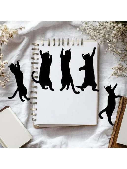 Набор закладок металлических Кошки, 5 шт, 5 шт, фото 6