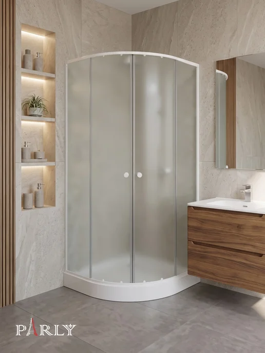 PARLY Душевое ограждение ZF91N (90*90*190) матовое, цвет хром, 90x90, фото 7