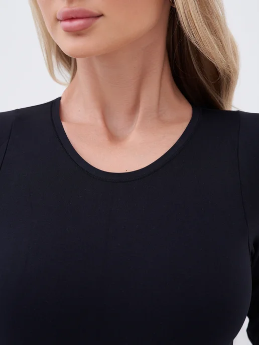 Glaims Утягивающее боди с длинным рукавом скимс skims, черный, фото 6