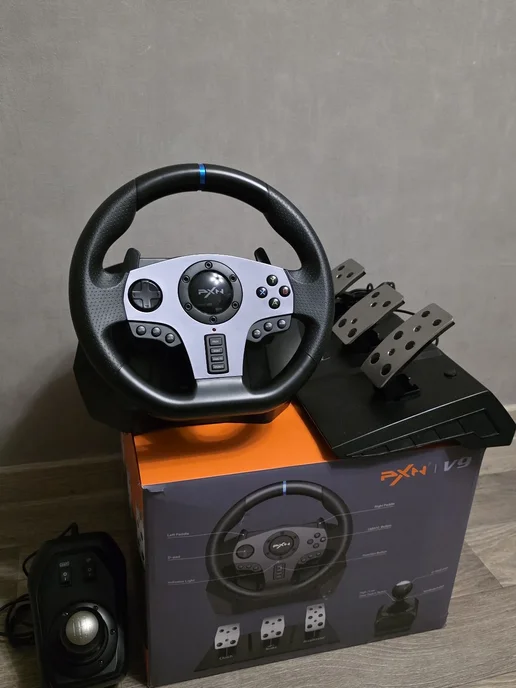 FancyMall Игровой руль 900 градусов с механической коробкой PXN V9, черный, фото 2