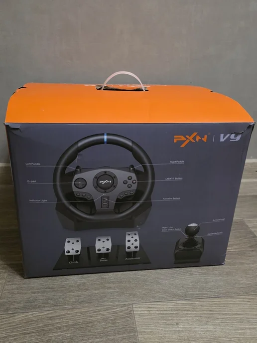FancyMall Игровой руль 900 градусов с механической коробкой PXN V9, черный, фото 4