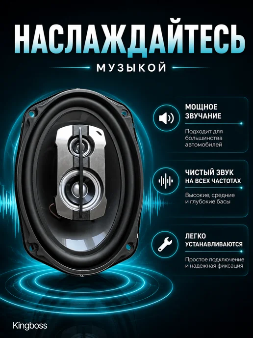 Автомобильные колонки Пионер TS-A6997 Динамики овальные, черный, фото 7