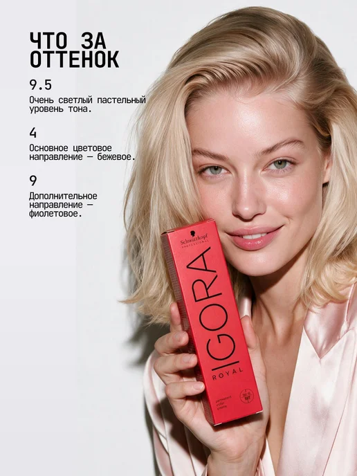 Schwarzkopf professional Стойкая краска для волос IGORA ROYAL 9.5 49, серый, фото 2