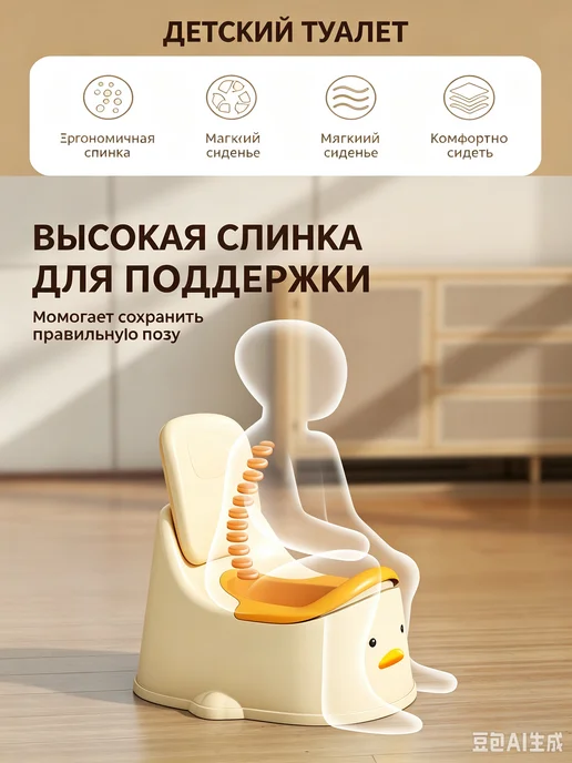 горшок детский для мальчика, белый, фото 3