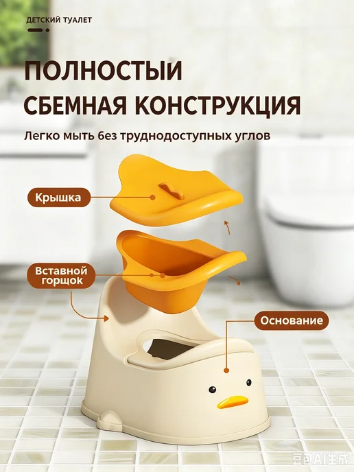 горшок детский для мальчика, белый, фото 7