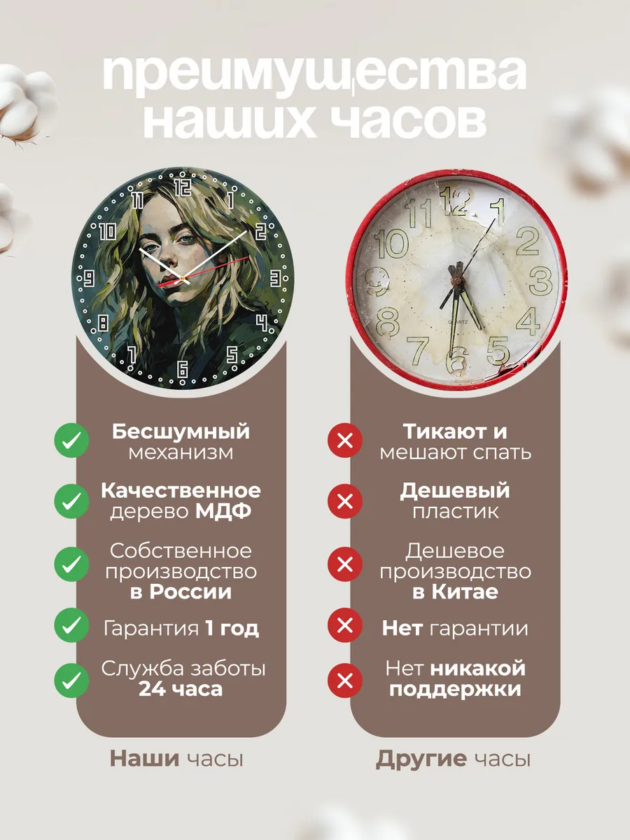 Часы настенные "Billie Eilish" — фото 2