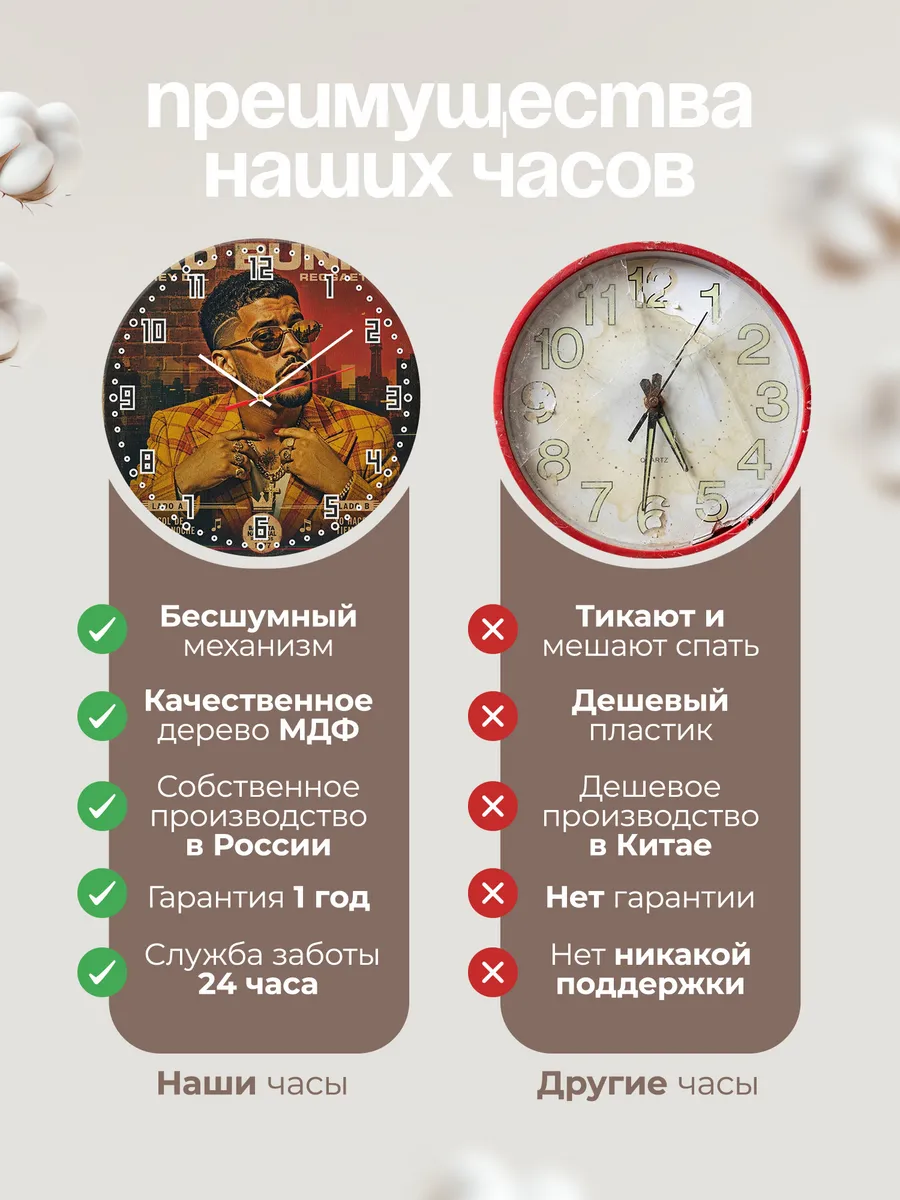 Часы настенные "Bad Bunny музыка" — фото 2