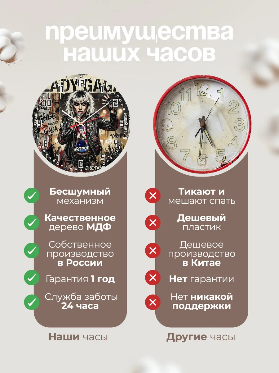 Часы настенные "Lady Gaga" поп-икона — фото 2