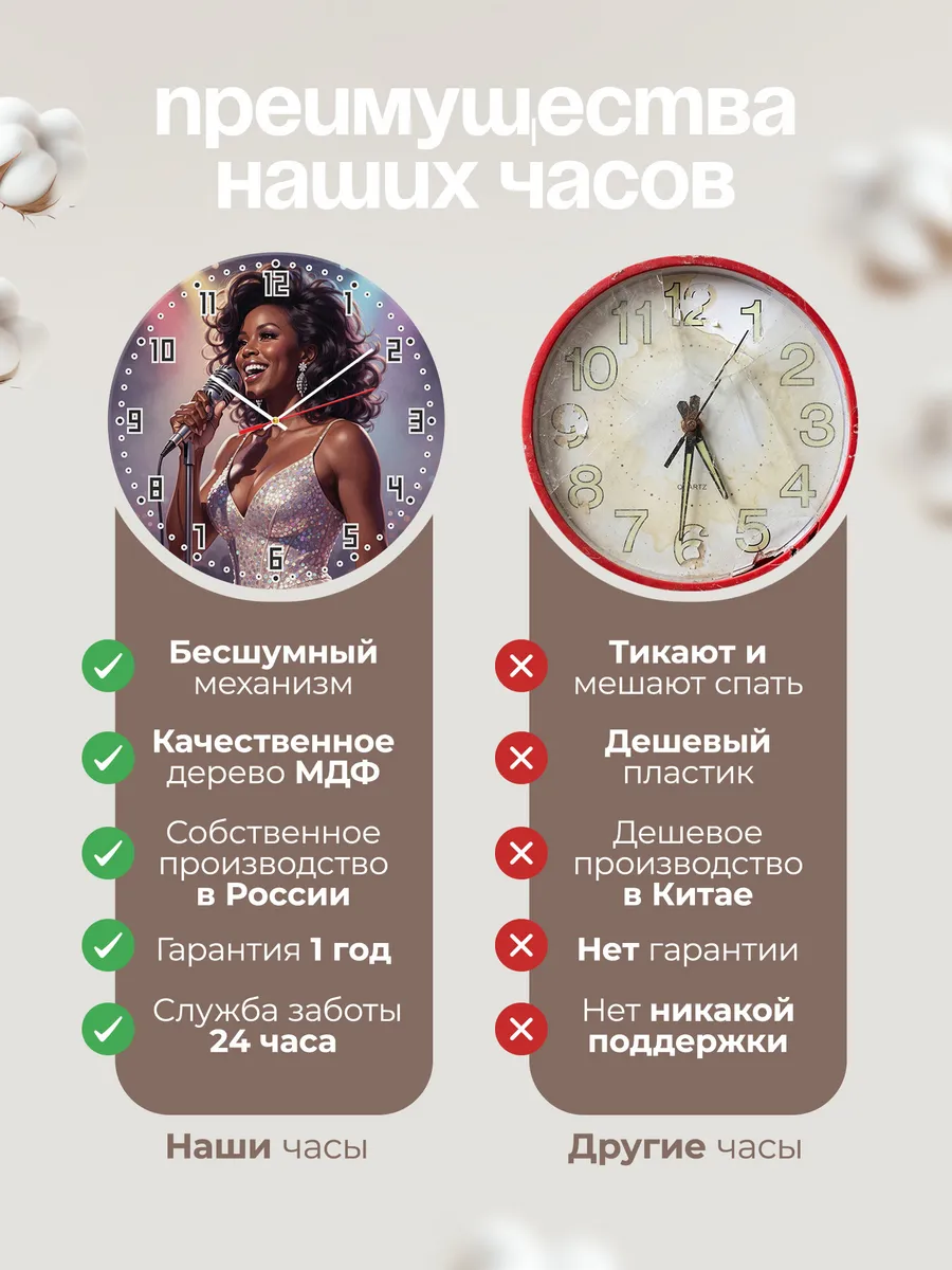 Часы настенные "Whitney Houston" — фото 2