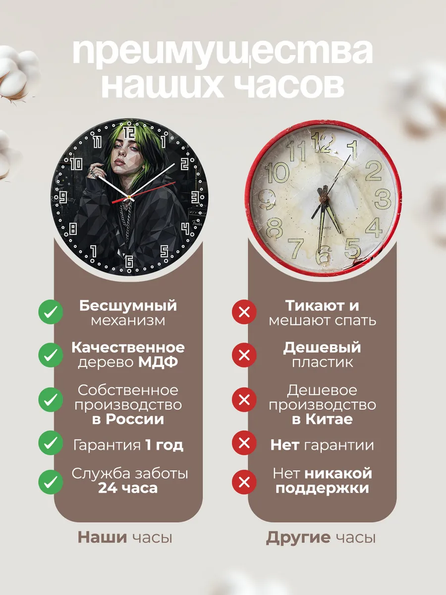 Часы настенные "Billie Eilish" — фото 2