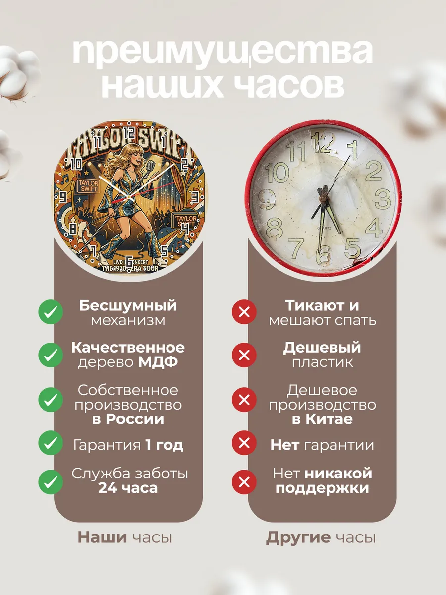 Часы настенные "Певица Taylor Swift" — фото 2