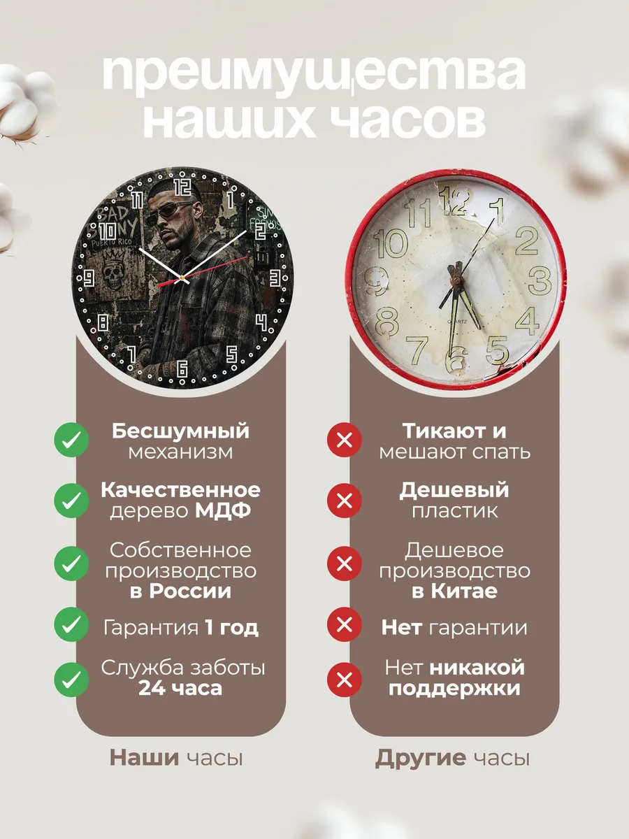 Часы настенные "Bad Bunny" — фото 2