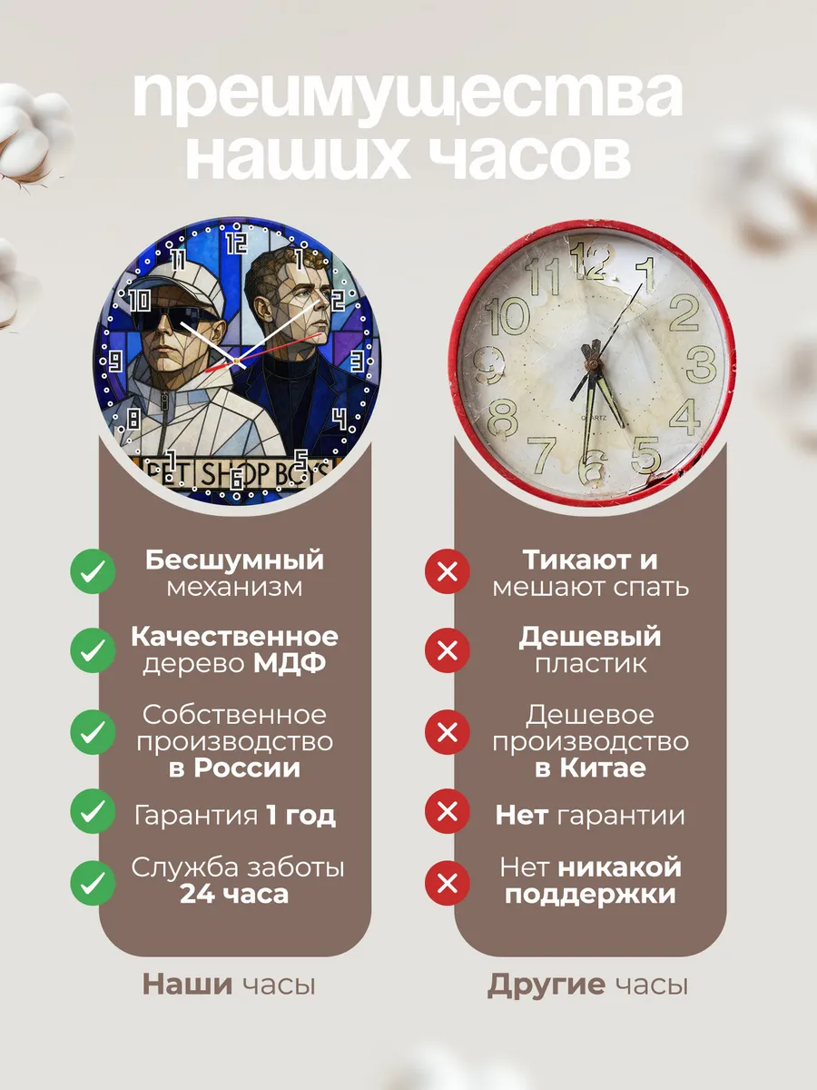 Часы настенные "Pet Shop Boys" дуэт синти-попа — фото 2