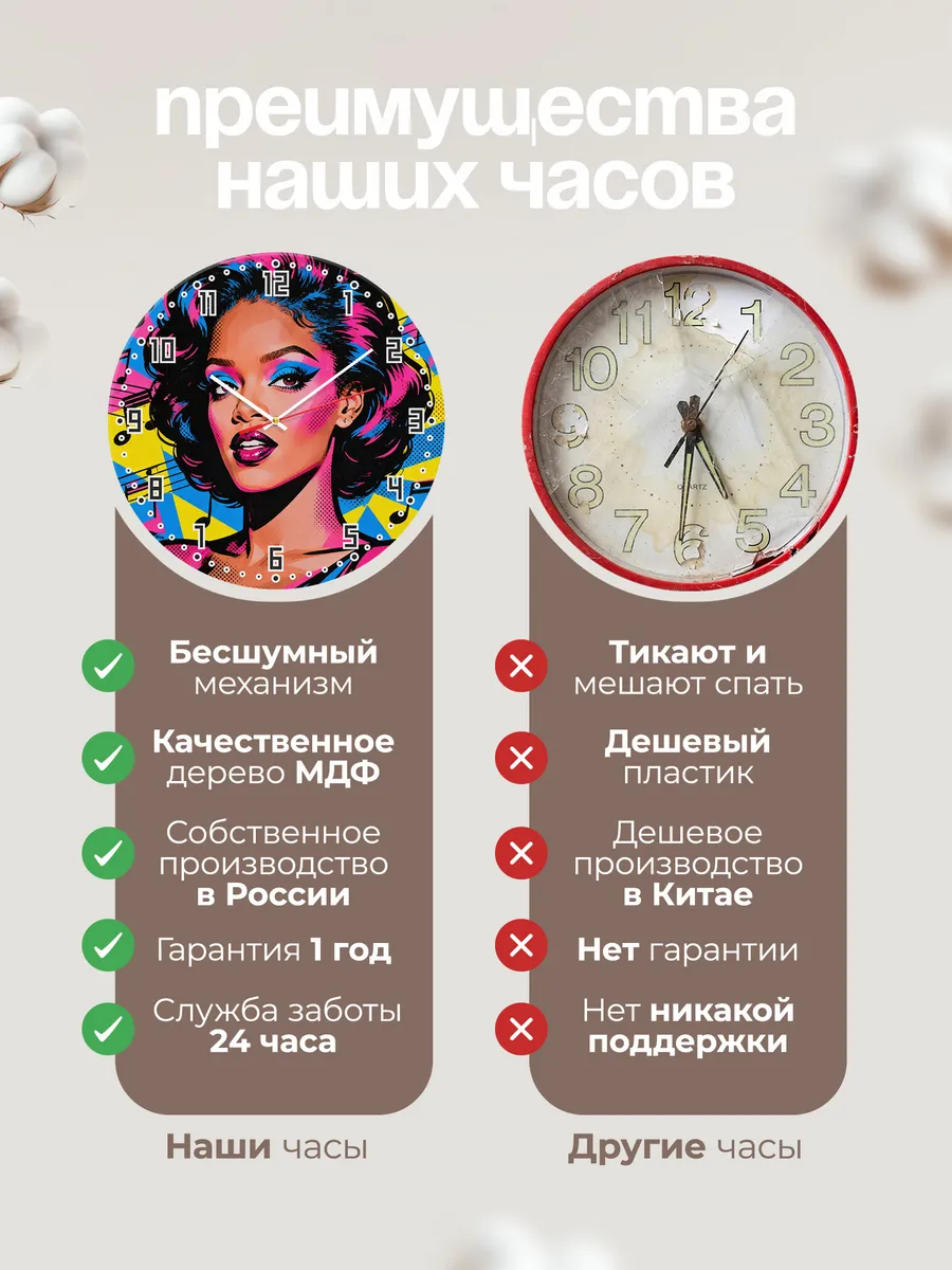 Часы настенные "Rihanna" — фото 2