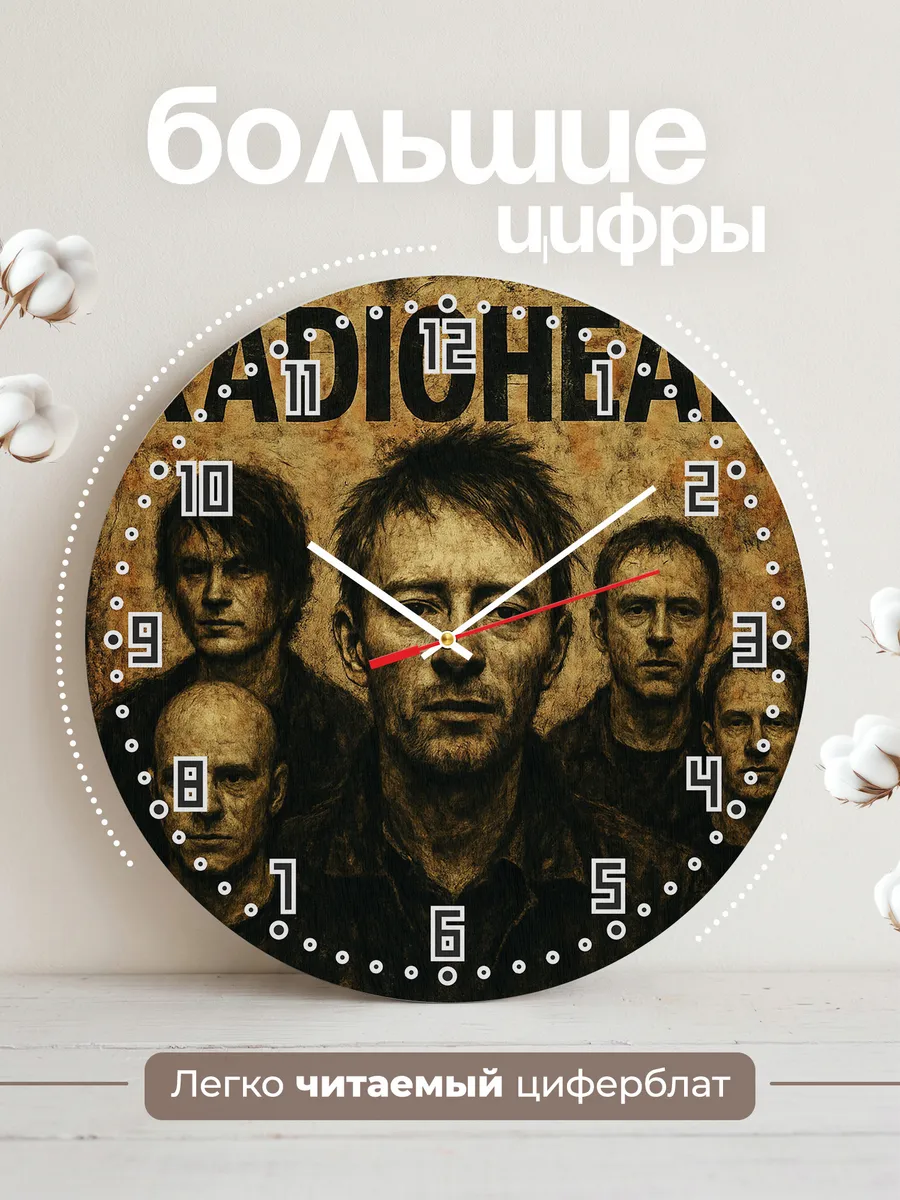Часы настенные "Radiohead" альтернативный рок — фото 4
