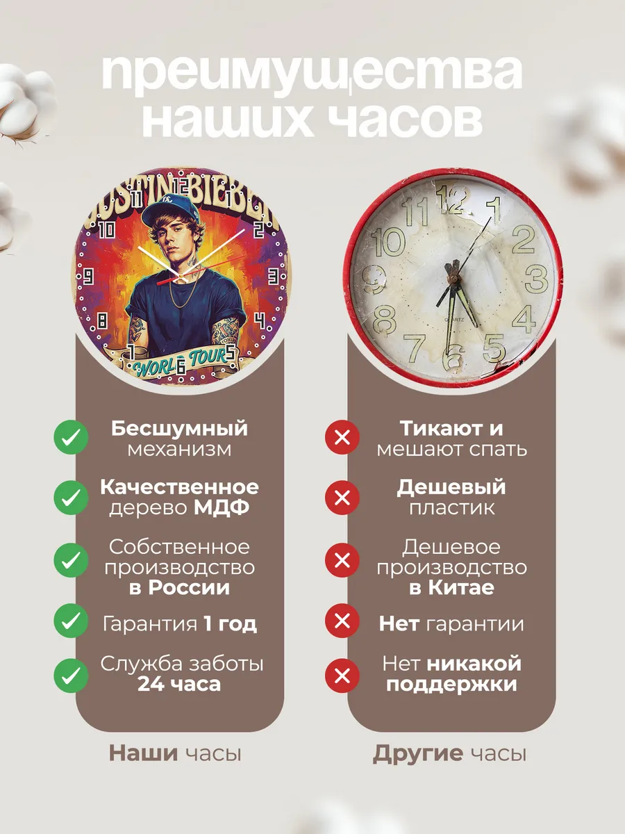 Часы настенные "Justin Bieber" — фото 2