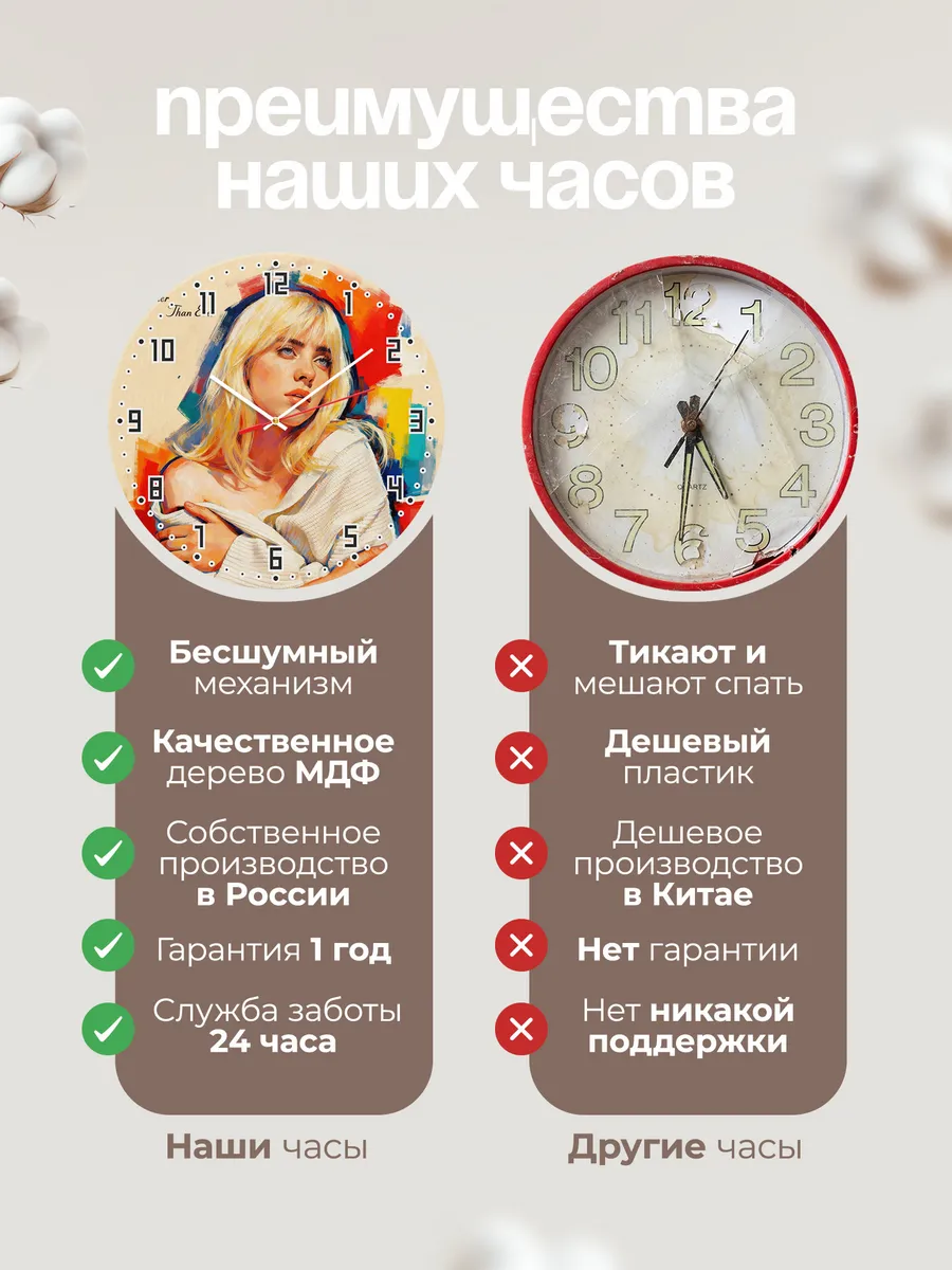 Часы настенные "Billie Eilish" — фото 2