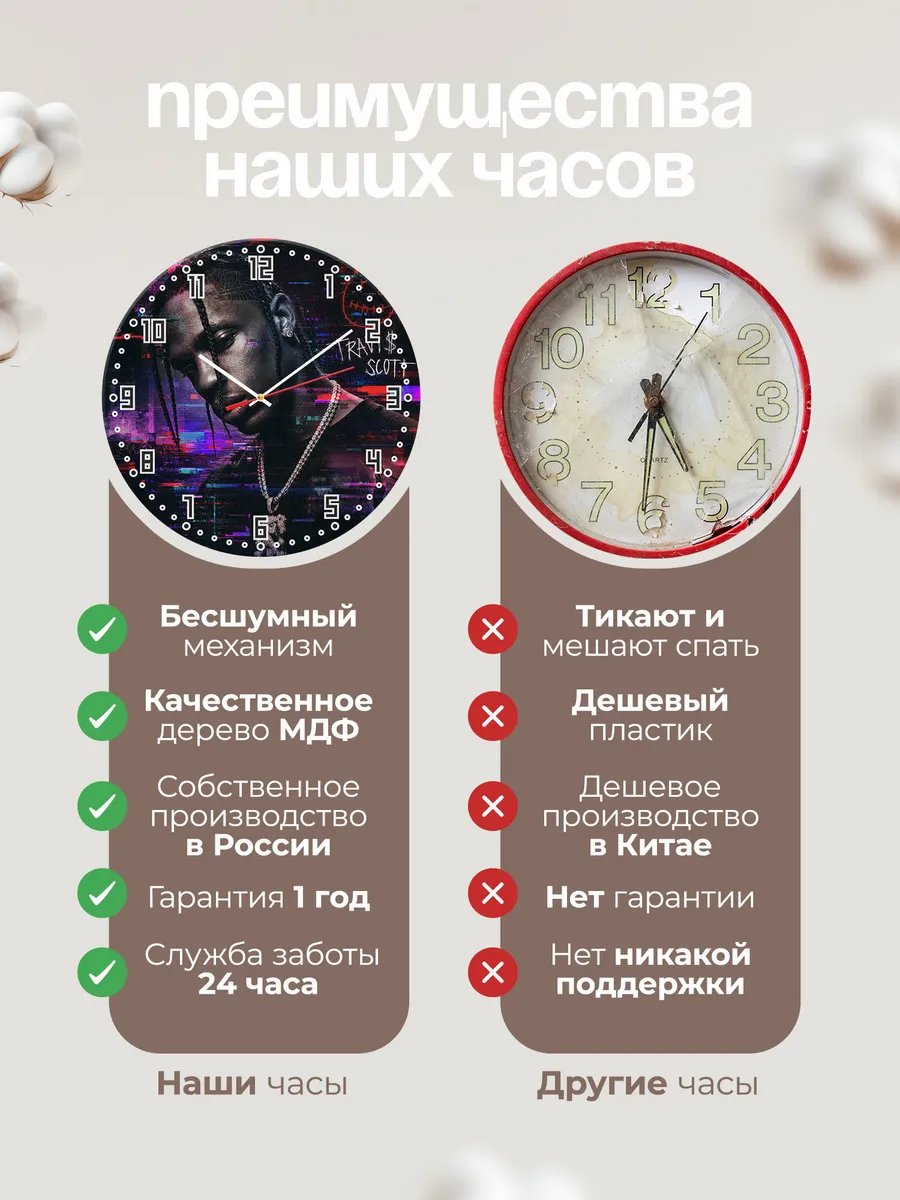 Часы настенные "Хип-хоп Travis Scott" — фото 2