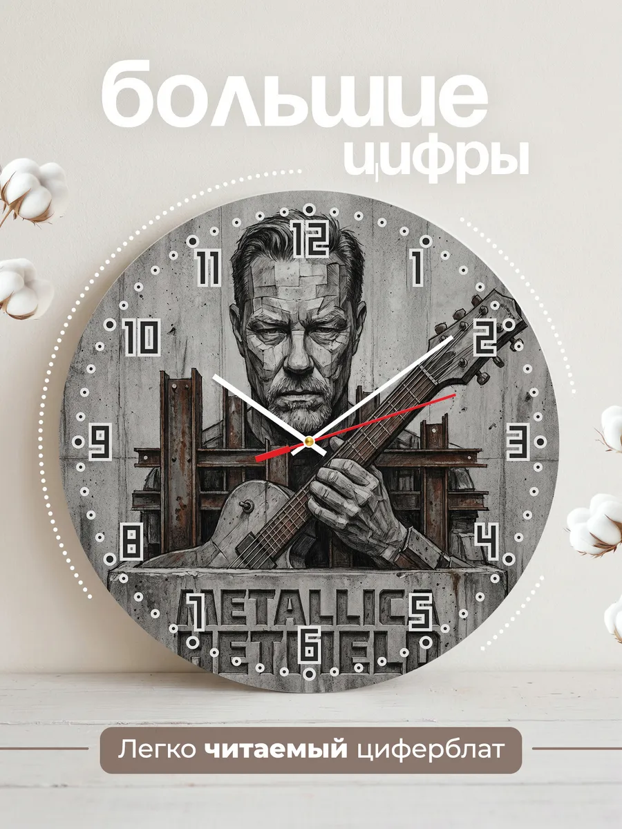 Часы настенные "Metallica" рок-группа — фото 4