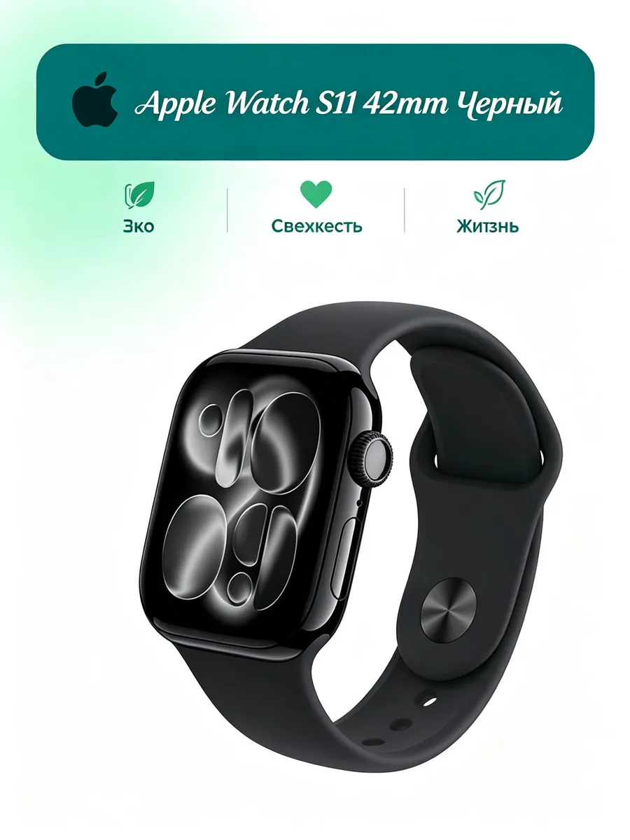Apple S11 42mm чёрные кобальтин
