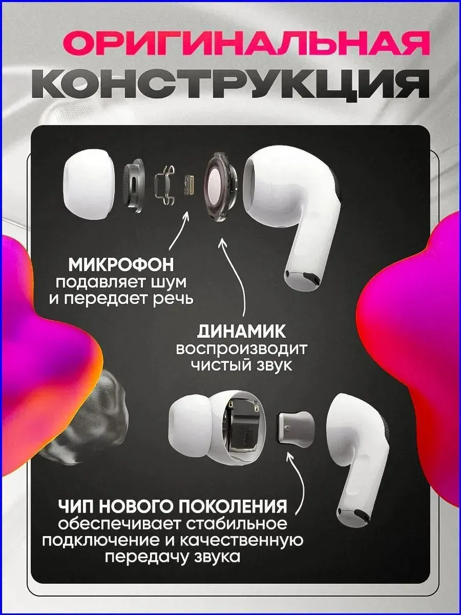 Наушники беспроводные с микрофоном Pods Pro 2 — фото 3
