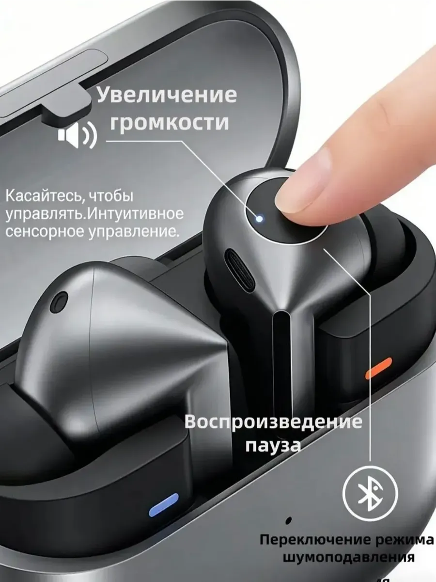 Наушники беспроводные с микрофоном Galaxy Buds 3 Pro Black — фото 4