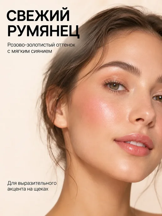 PrettyGirl Румяна запеченные мраморные компактные с шиммером, вариант, фото 3