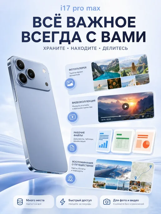Смартфон Samsung Phone I17 Pro Max 1/1024 ГБ, черный, фото 8