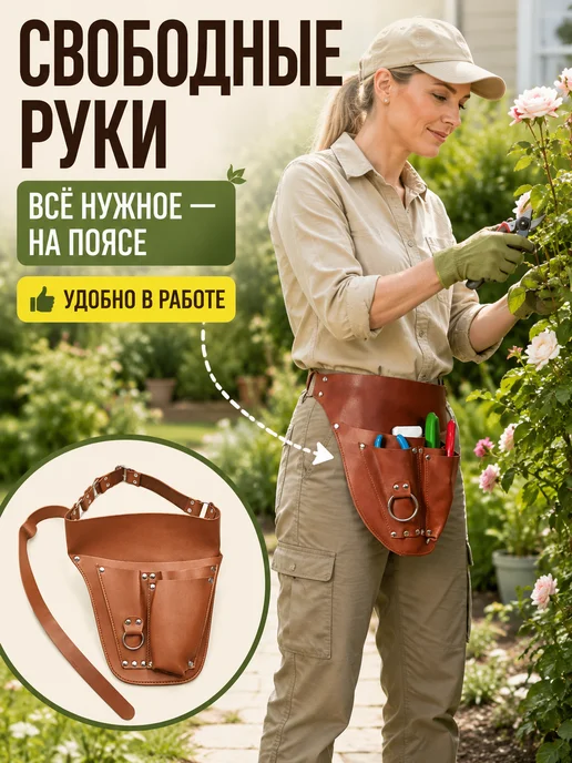 БЛАГОВЕСТ сумка для садовых инструментов, коричневый, фото 2