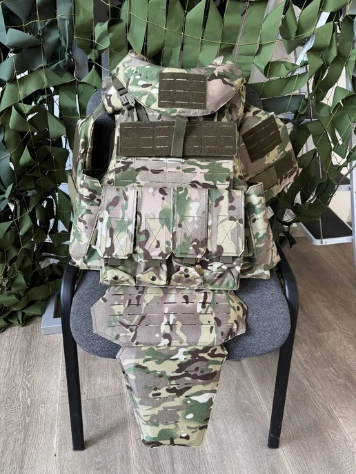 Тактическая баллистика Тактический бронежилет UNIVERSAL ARMOR в расцветке мультикам, зеленый