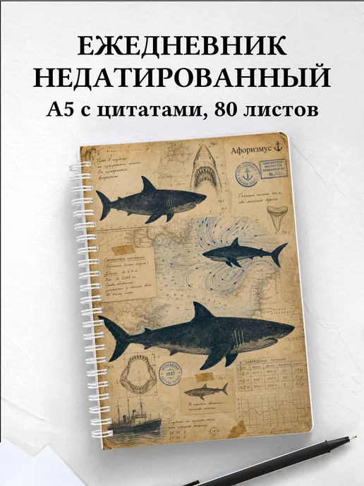 Ежедневник недатированный Акулы
