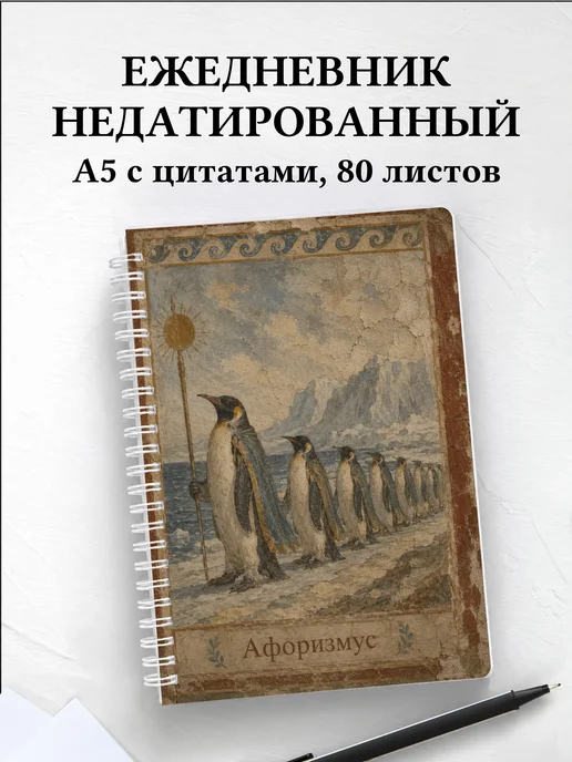 Ежедневник недатированный Пингвины