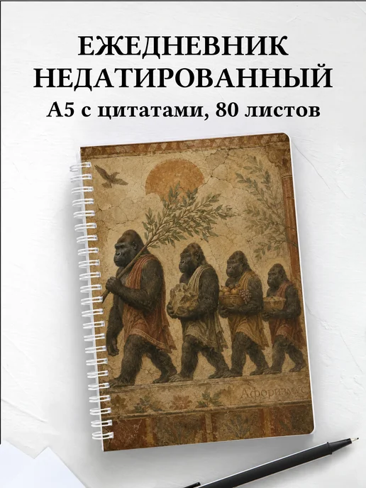 Ежедневник недатированный Гориллы
