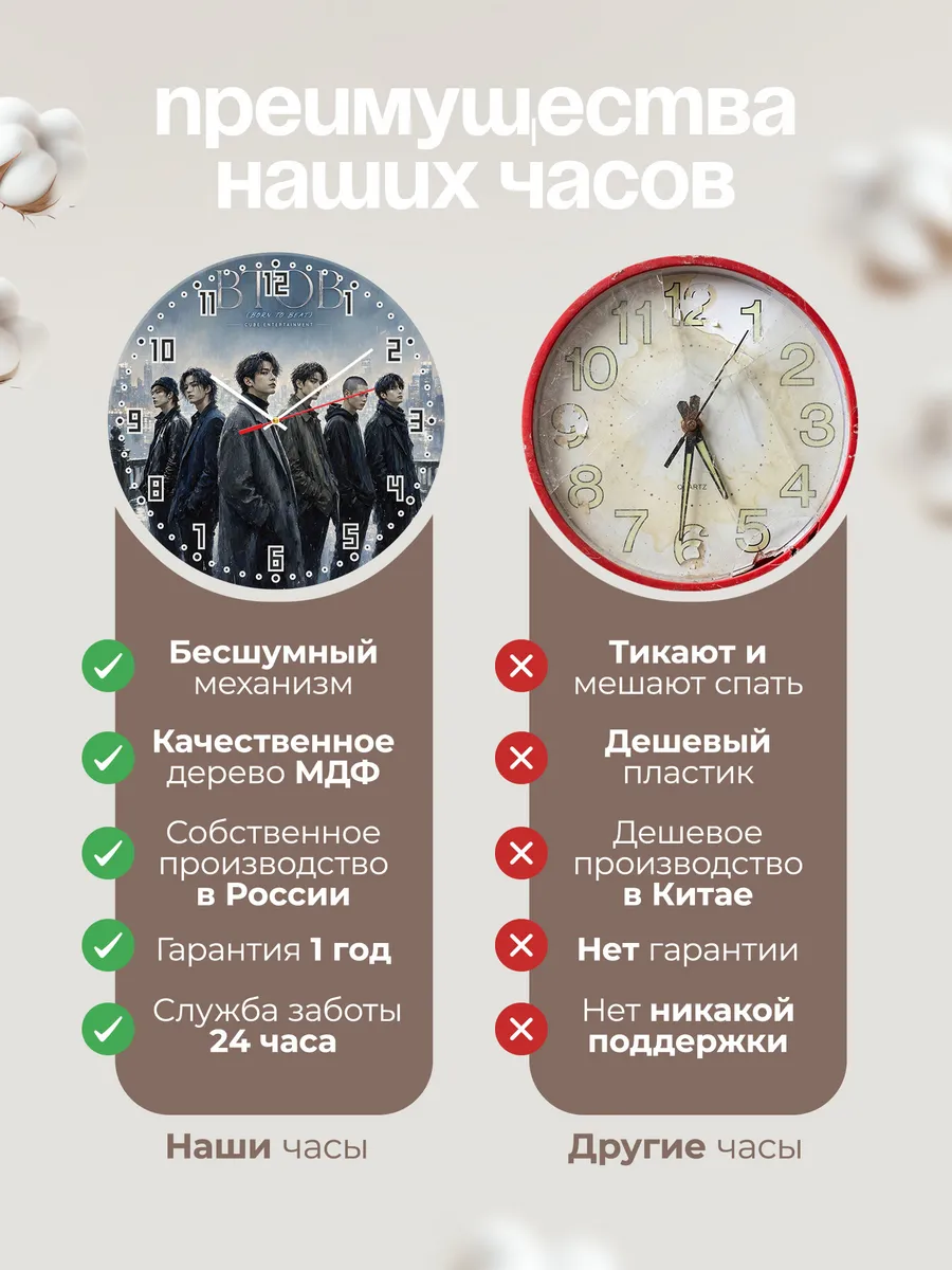 Часы настенные "BTOB K-pop" — фото 2
