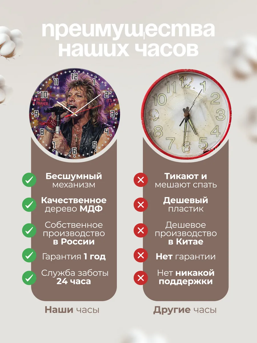 Часы настенные "Рок-группа Bon Jovi" — фото 2