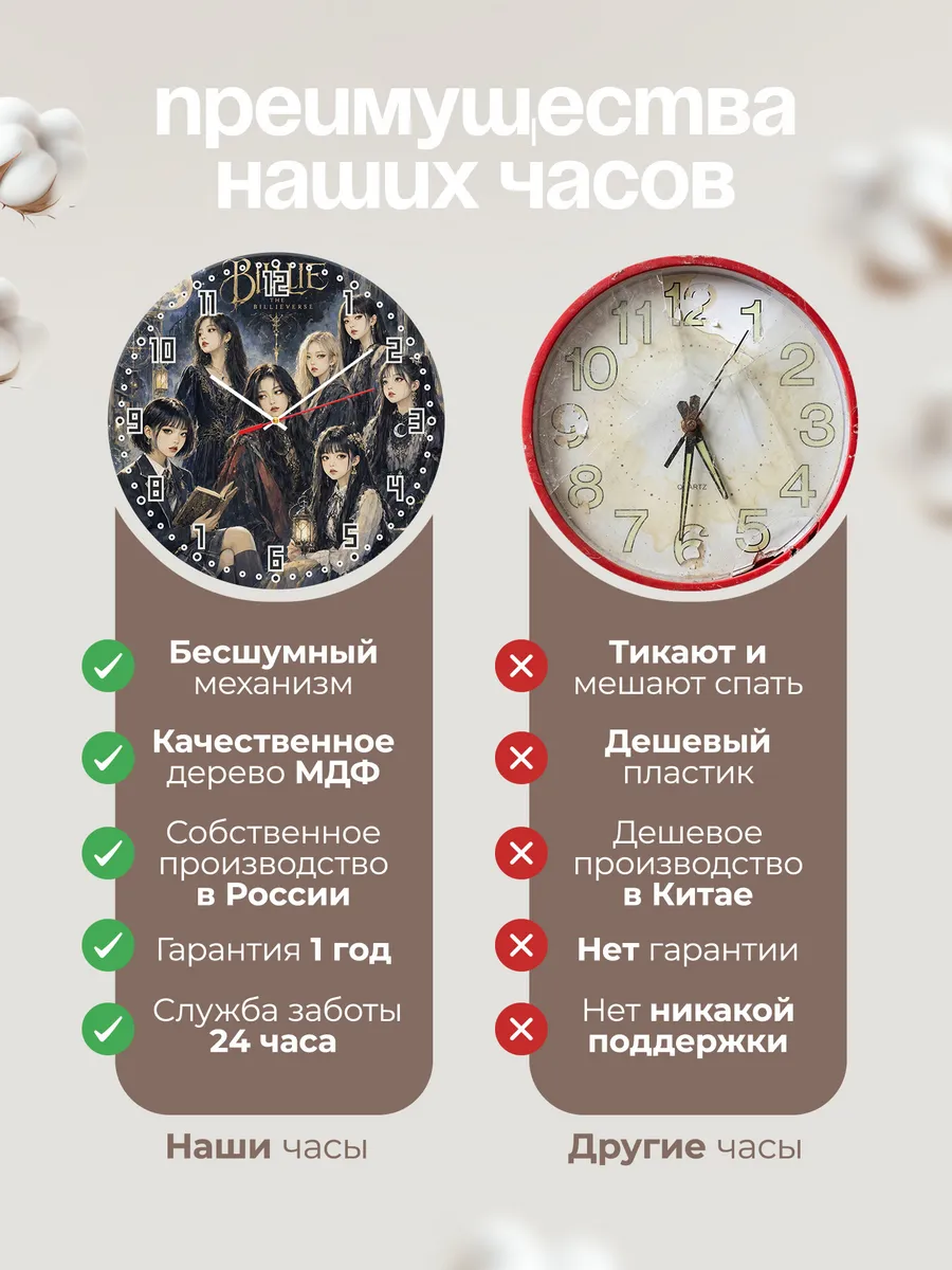 Часы настенные "Billlie" — фото 2