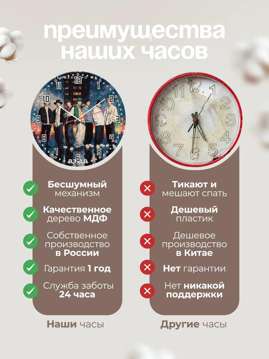 Часы настенные "BTOB" — фото 2
