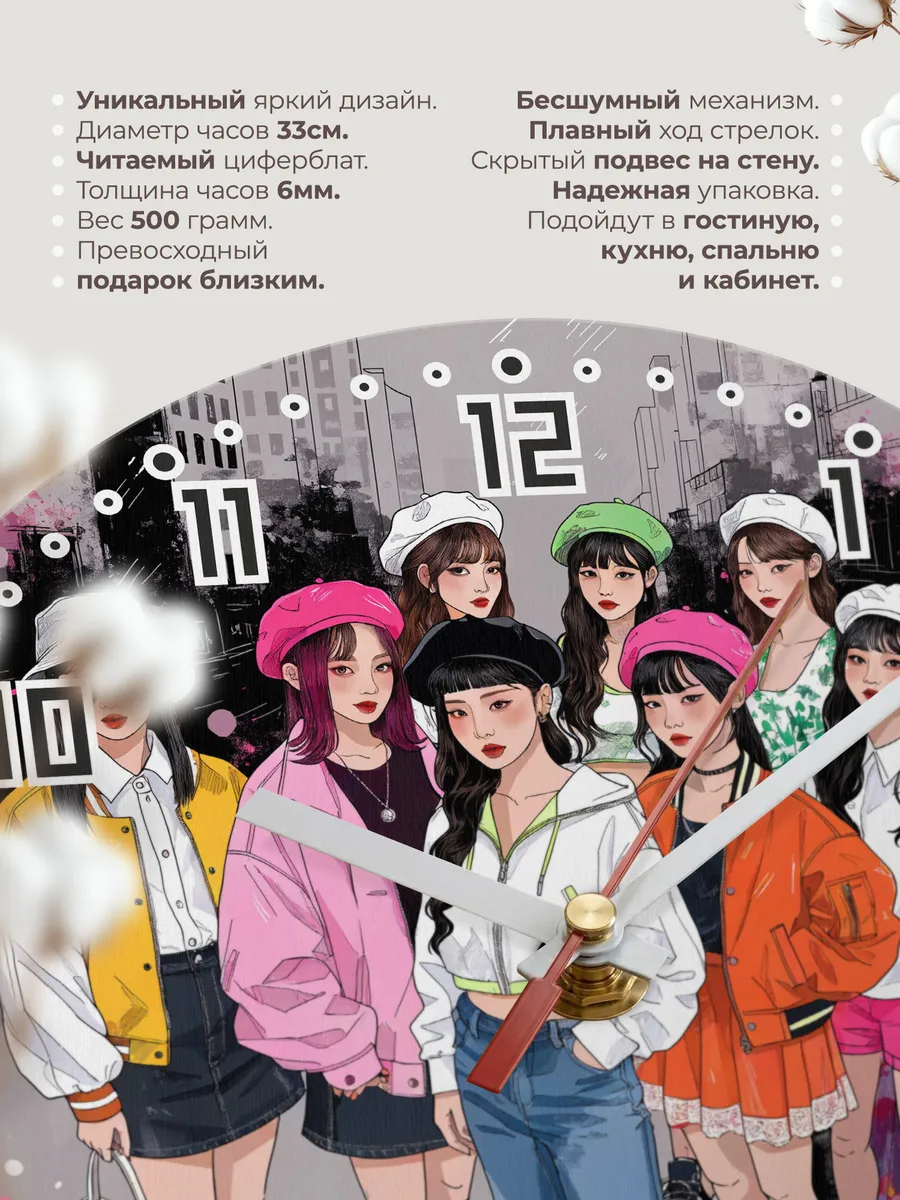 Часы настенные "fromis_9" — фото 3